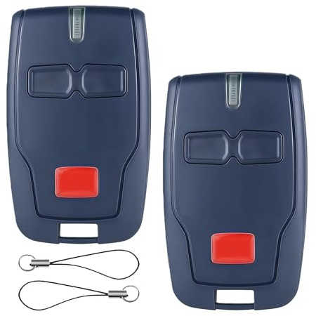 Aihoom Lot de 2 Télécommande de porte de garage pour Mitto 2 B RCB, 433 MHz, Compatible avec portail électrique 2 canaux pour Rolling BFT Mitto 2, Kleio, Ghibli, TRC 2, Kleio, Ghibli, TR