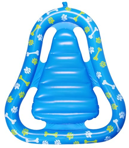 Lawnrden Flotador de Piscina para Perros, Flotador Inflable para Perros de PVC de 47x36 Pulgadas, de Piscina para Mascotas a Prueba de pinchazos para Lago río |.