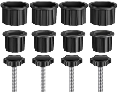 Artibetter Bouchons pour Trou de Pied de Parasol 12 Pièces Inserts en Plastique Résistant Couvercles de Base Noirs Compatibles avec Pieds de Parasol de Terrasse Accessoires de