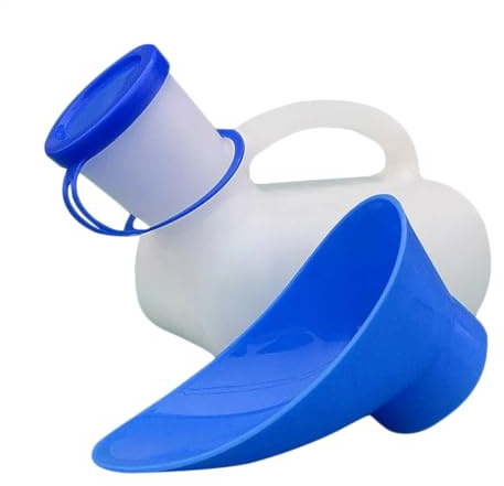 fatiaou Tragbare Notfall Urinal Toilette, 1000ml Reise Urinflasche | Auslaufsichere Großvolumige Unisex Reise Urin Behälter Für Frauen Männer Unterwegs Camping Outdoor Aktivitäten Wanderung