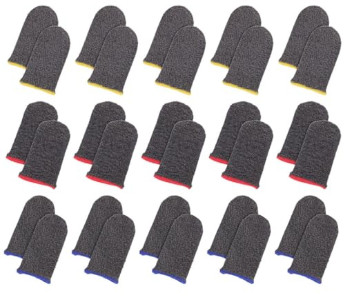 WEKADRIN Lot de 30 Manchons de Doigt de Jeu Antidérapants en Fibres Argentées, Résistants la Transpiration, Taille Unique, Accessoires Polyvalents pour Gamers sur Couleur Couleur Aléatoire