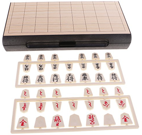 DEVNWIGMO Shogi Ensemble de Jeu Magnétique Plateau Pliable et Pièces en Plastique Adapté aux Appartement 24x24cm