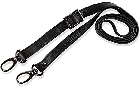 Josephine Osthoff - SCHULTERRIEMEN Echtleder Ersatzriemen Gurt Crossbody Strap Ersatz 135 cm Länge 2 cm Breite, Farbe:Schwarz/Anthrazit