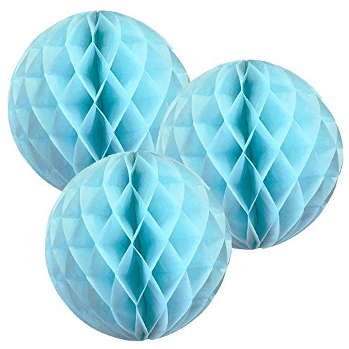Matissa Lote de 3 Bolas de Papel de Panal (35 cm), (Azul Claro)