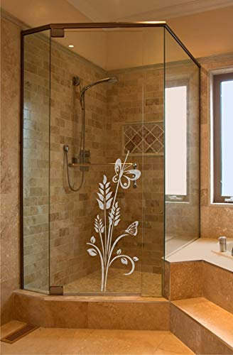 rs-interhandel® Sichtschutz Aufkleber Folie Glasdekorfolie Bad Dusche Duschwand Badezimmer Glasdekor Ornament BD131