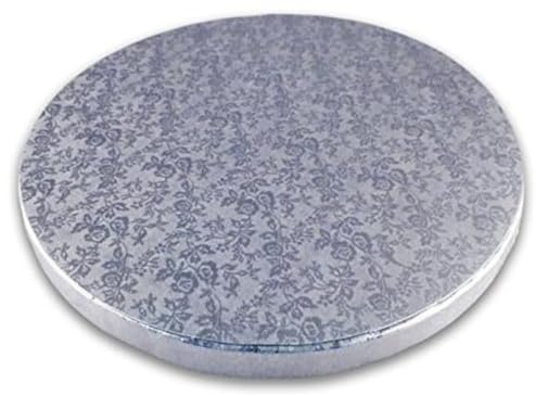 Jacobi Decor Cake Company Tortenplatte rund 500 mm Ø | Cake Board silber rund | auch für dicke und mehrstöckige Torten | hochwertige Alukaschierung | 10mm dick, 1 Stück