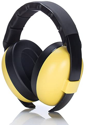 Cuffie per bambini con cancellazione del rumore e protezione dell'udito regolabile, per bambini da 0 a 3 bambini, Giallo, Taglia unica