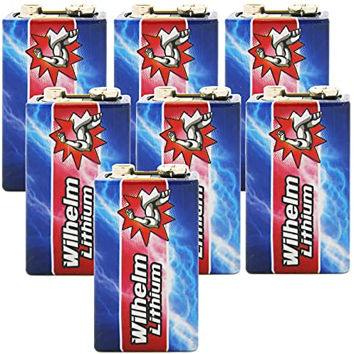 7 x Wilhelm Lithium 9V Block Batterie Rauchmelder 6LR61 9 Volt Batterien