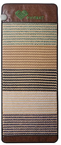 PHYMAT Far Infrared Heating Pad - 59 x 24 Inches Infrared Amethyst Heating Mat, Hot Stone Bio Mat with 5 Kinds Gemstone, for Back, Wrist and Full Body, Smart Controller, Auto Shut-Off