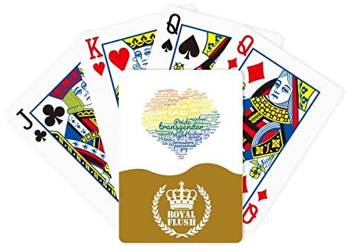 Rainbow Heart Love Lgbt Wordcloud Royal Flush Poker Spielkartenspiel