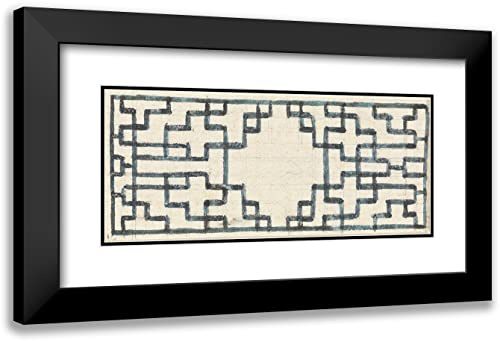 ArtDirect Anonymous 18x10 Black Modern Frame and Double Matted Museum Art Print Titled - Trellis-Work Design (1815-22)