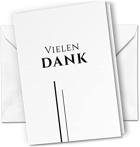 Danksagungskarten Trauer Edel Schlicht – 10 Klappkarten mit Umschlag | Trauerkarten Danksagung mit Text – Dankeskarten Danke Karten nach Beerdigung