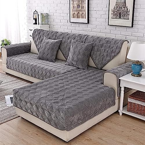 uyeoco Samt-Sofabezug Ecksofa l Form Sofa Überzug Couchbezug Sofa/Couch Wurfdecke Eckcouch 3/2 Sitzer Sofaschutz Schonbezug Sofaschoner Sofabezüge rutschfest Hund Katze (Color : #17, Size : 90x160cm)