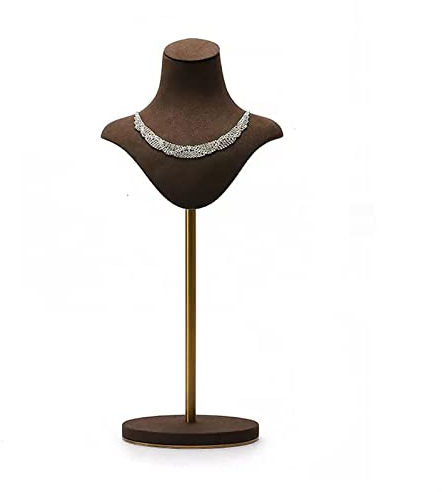 BinOxy Schmuckständer Halsketten-Display-Büste, Halskettenhalter for Mädchen, Halsketten-Organizer aus Samt for Aufhängen, höhenverstellbare Schmuck-Büste for Verkaufen Schmuckhalterung/Schmuckhalter