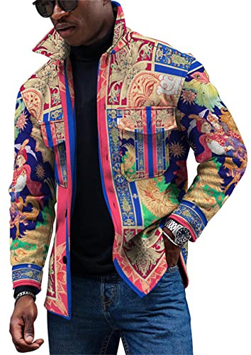 KONG JIMFAN Herren Übergangsjacke,Button Up Softshelljacke Lapel Sweatjacke Print Sweatshirt Herren Pockets Unterhemden Casual Tops Sport Oberteile Herbst College Jacke Cardigan Lange Ärmel Poloshirt
