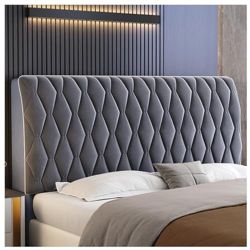 GOFOHIM Samt-Kopfteilbezüge für King-Size- und Queen-Size-Bett, staubdicht, Kopfteilschutz, Doppel-Kopfteil-Schonbezug, Dunkelgrau, 120 cm