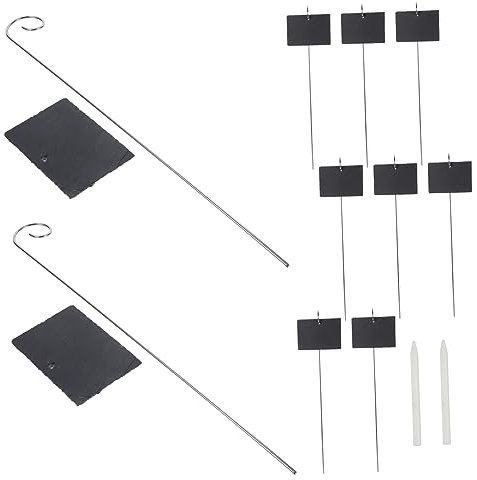 PRETYZOOM 1satz Pflanzenstecker Teilig Wetterfeste Gartenlabels Aus Schiefer Und Edelstahl Für Blumenbeete Töpfe Und Gärten Langlebige Pflanzenschilder Mit Beschreibbarem Stift