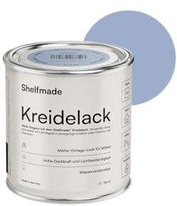 shelfmade Kreidefarbe blau - Eisblau - Holzfarbe DIY - Holz - Farbe für Möbel - Möbel matter Look - Holzlack matt