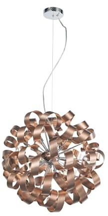Lucande Pendelleuchte Kaelor (Design, Modern) in Kupfer aus Aluminium (12 flammig G9) - Deckenlampe Esstischlampe Hängelampe Hängeleuchte Wohnzimmerleuchte