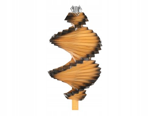 MAZUR Windspirale aus Holz 45 cm | Windspiel Garten | Twister | Wind Spirale | Windspiele | Wind Spinner | verbranntes Kiefernholz