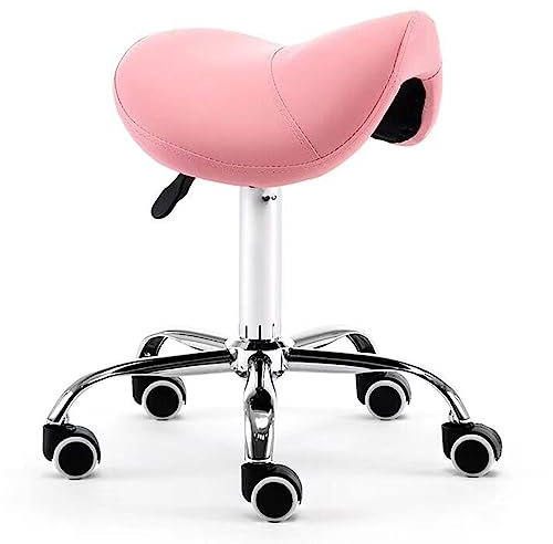 QZQJUILU Hydraulischer Sattelhocker auf Rädern, moderner drehbarer Rollsitz/Salonstuhl für SPA-Massage, bequemer Beauty-Balance-Stuhl für einen gesunden Rücken