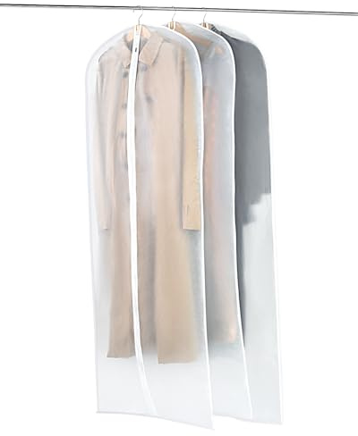 OTraki Kleidersack Lang 3 Stück, 60x180cm Kleidersäcke mit Reißverschluss, Kleidersack Anzug Schutzhülle PEVA Transparent Wasserdichter für Männer Frauen Kleiderhülle für Kleider Mäntel Abendkleider