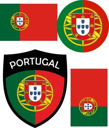 Portugal Aufbügler Wappen Transferbügeln Zum Aufbügeln 4 Stück Kleidungsstücke T-Shirt Bügelmotiv - 4B