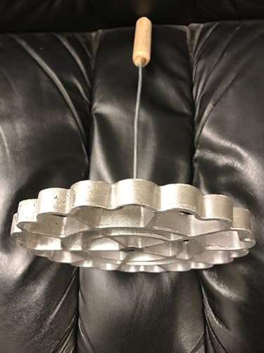 Generic Mexican Cast Aluminum Bunuelera With Wood Handle, 7.5 Head, Silver, Uncoated, Suitable for Stovetop, No Lid