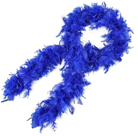 GIUSOBG Federboa 200 cm Feder-Boa, 20er Damen Federgirlande Federrock, Federboa für Tanzen, Hochzeit, Basteln, Party, Bastelarbeiten (Blau)