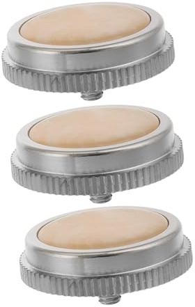 Trompetenknopf mit Muscheleinlage und Druckknopf -pack Beige | Sichere Schnappbefestigung, Vielseitiges Design, für Trompete und Tuba, Metall mit Schale, 3 Stück