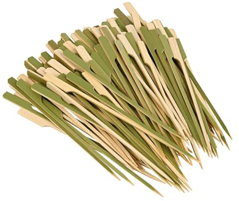 200 Pcs Bamboo skewers 15cm Natural Green Wooden BBQ skewers for Appetizers Fruit Sausage Cocktail Sticks Barbecue Kebabs Snacks Buffets Party