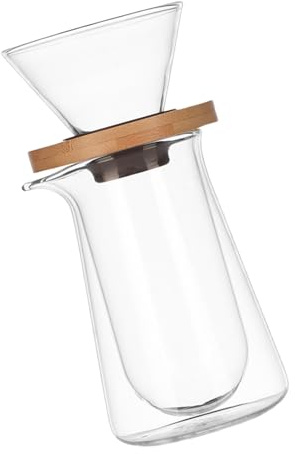 Shuade Double Wall Glass Coffee Maker Set With Filter And Carafe With Handle Ideal For Office And Home Use Multifunctional Pours Over Coffee Maker Glass