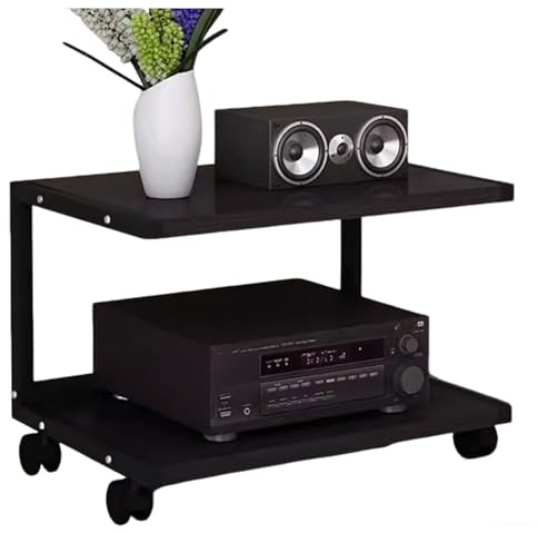 Estantería De Dos Niveles con Soporte para Equipos De Audio Estantería Sencilla para Amplificadores Mueble para Equipos Multimedia Hi-Fi para Componentes Estéreo Consolas De Videojuegos CD Salón