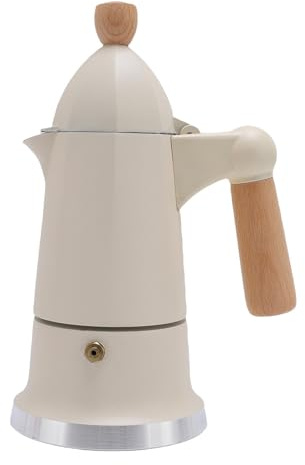 Zhangpu Herd-Kaffeekessel Moka Express 150 Ml 3 Tassen Perkolator Espressomaschine Kaffeemaschine Topf für Outdoor Home Office (Weiß)