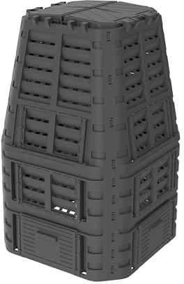 Compostador de jardín EKOGRID - 1000 L - Compostador de jardín con riego por Goteo y aireación - Negro