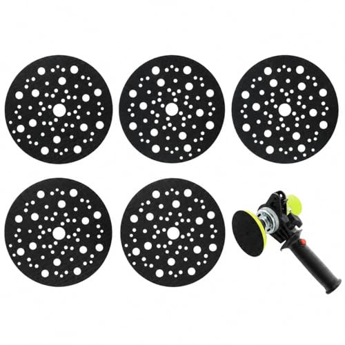 Almohadilla Protectora Interfaz 150 mm 70 Agujeros, Hook and Loop para Lijadora Orbital en Pulido de Coche, Madera y Metal; Reduce Desgaste, Mejora Extracción de Polvo, Apta para Discos 6 Pulgadas