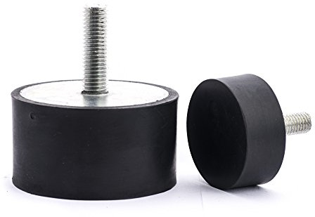 Birsppy 10 Stck. Gummipuffer Gummimetallpuffer Typ D Ø 50 mm Höhe 20 mm einseitig Gewinde M10x30 mm andere Seite geschlossen Shorehärte 55° Metallteile verzinkt