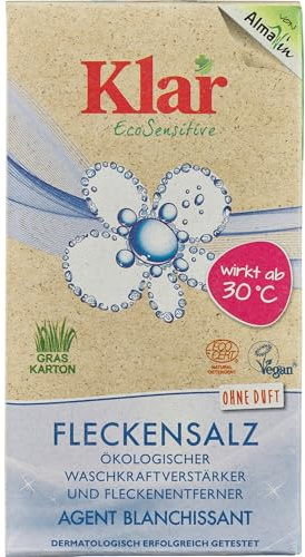 Klar Fleckensalz, 400g Pulver für strahlend weiße Wäsche ab 30°C, gegen Gerüche & Verfärbungen