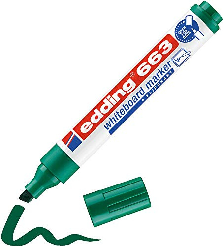 edding 663 Whiteboardmarker - grün - 1 Whiteboard Stift - Keilspitze 1-5 mm - Boardmarker abwischbar - für Whiteboard, Flipchart, Magnettafel, Pinnwand, Memoboard - Sketchnotes - nachfüllbar