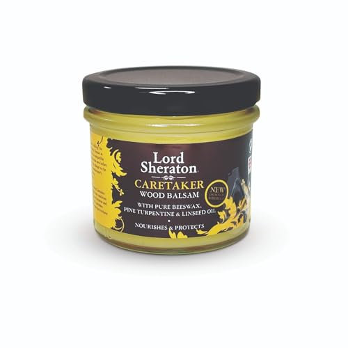 Lord Sheraton Caretaker Wood Balsam 125ml Clear– Natural Beeswax Enriched Polish for Wood Furniture – Cleans, Nourishes & Protects for a Lasting Shine
