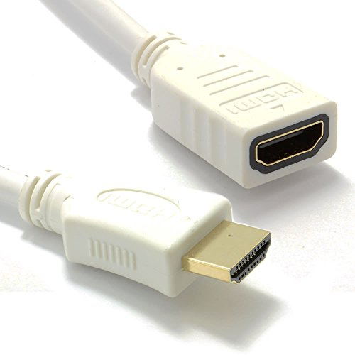 kenable Weiß HDMI Verlängerung Anschlusskabel Hoch Geschwindigkeit Männlich Weiblich 1080p TV Kabel 5 m [5 Meter/5m]