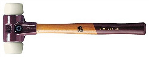 Schonhammer D.30mm 335g Simplex Nylon weiß HALDER m.Holzstiel
