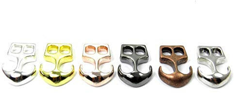 HanseCharms Anker Verschluss, Zierverschluß, Hakenverschluss, Schließe, Antik Silber, Rose Gold, Gold, Kupfer, Gunmetal + Silber für Paracord, Leder usw., 23 x 16 mm (Rose Gold, 50 Stück)