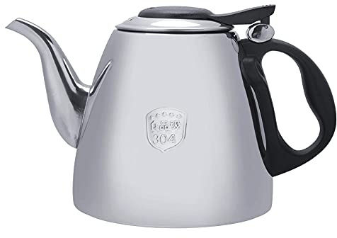 Stainless Steel Teapot, Quick Heating Stove-top Tea Coffee Pot Kettle, Large Teapot with Handle, for Kitchen, Cafeteria, Hotel, Restaurant, Office(1.5L)