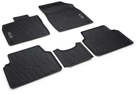 Volkswagen 10B06150082V Gummi Fußmatten Premium Allwettermatten 5X Gummimatten, mit ID.3 Schriftzug, schwarz