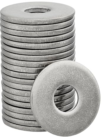 DSM – Rondelle larghe M10 – 25 pezzi DIN 9021 / ISO 7093 – Acciaio inox A2, antiruggine – rondelle piane, rondelle carrozzeria, rondelle distanziali