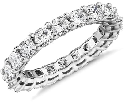 PAVOI 14K White Gold Plated Love Ring with Cubic Zirconia - 3mm Stackable Rings for Women Size 5