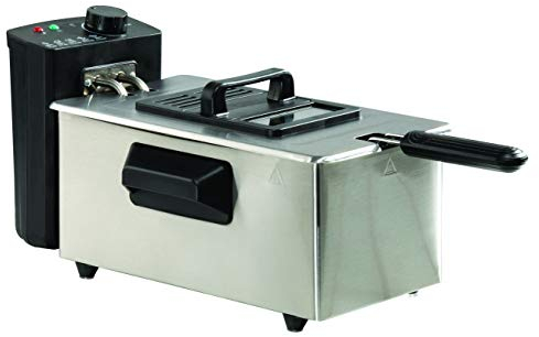 Daewoo SDA1550 2000W Deep Fat Fryer with Window Lid and 3L Oil Capacity, Adjustable Temperature Control and High Power Function, Steel Outer Body and Enamel Coating, Silver