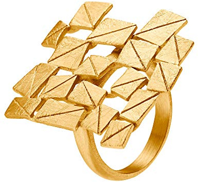Heideman Ring Damen Partis aus Edelstahl gold farbend matt Damenring für Frauen vergoldet