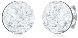 Elli Ohrringe Damen Ohrstecker Plättchen Gehämmert Antik Trend 925 Silber